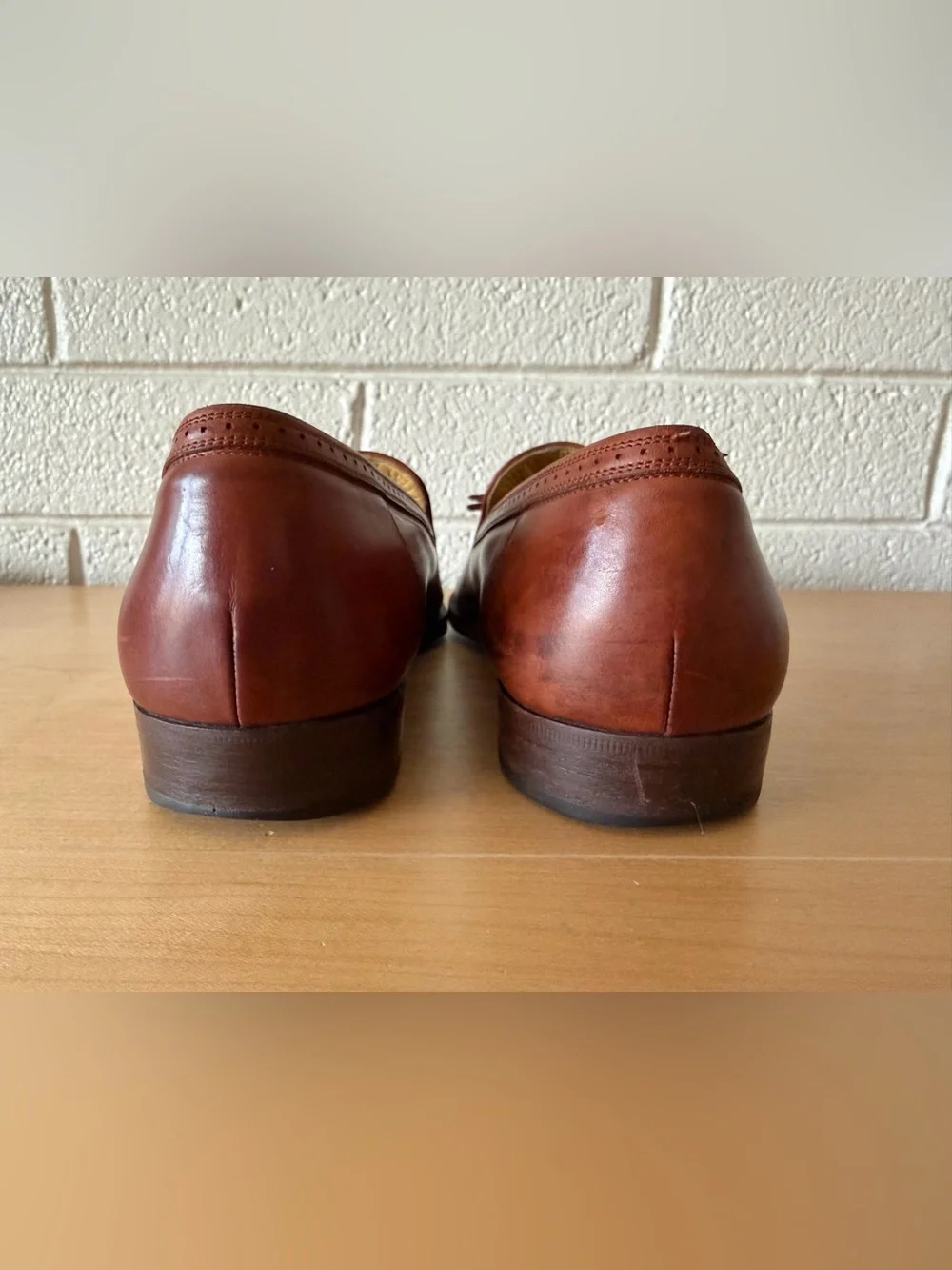 VTG Cole Haan Brown Leather Tassel Loafer Shoes 10 US Made in Italy